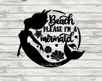 Beach Please Mermaid PNG, SVG, JPEG, clipart, instant downlaod
