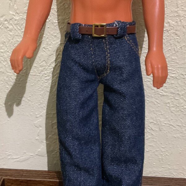 Ken doll blue denim jeans and black denim jeans W/belt and/or pants slacks 4 colors for original and broad ken