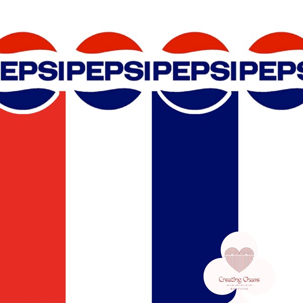 Vintage Pepsi Tumbler Wrap, Digital Download, SVG PNG JPEG, Graphic Design, Red White Blue, 60s 70s Logo Base, Sublimation, Retro Fun Hippy