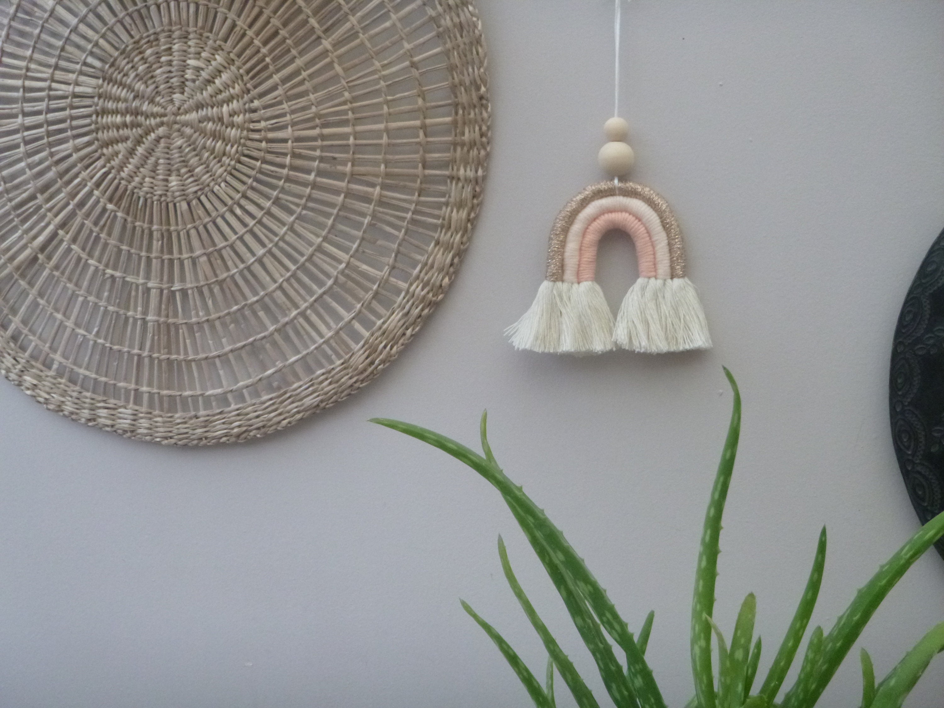 Mini Arc en Ciel Macramé/Déco /Suspension Décorative/ Diffuseur Huile Essentielle