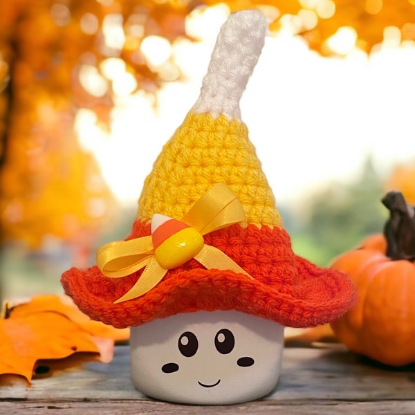 Marshmallow mug hat: candy corn with faux marshmallow