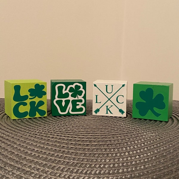 Mini Saint Patrick Wood Blocks - Handcrafted Irish Decor