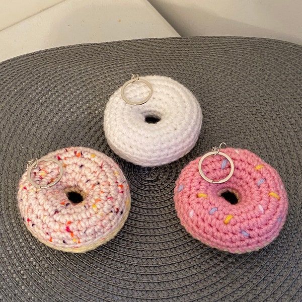 Handmade Mini Crochet donut Keychain - Cute Summer Accessory