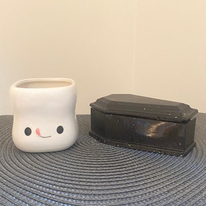 Halloween Resin Coffin with gold  flakes- Tiered tray decor