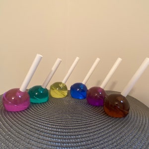 Handcrafted Resin Lollipop Paperweight: Unique Desk Decor