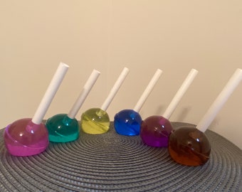 Handcrafted Resin Lollipop Paperweight: Unique Desk Decor