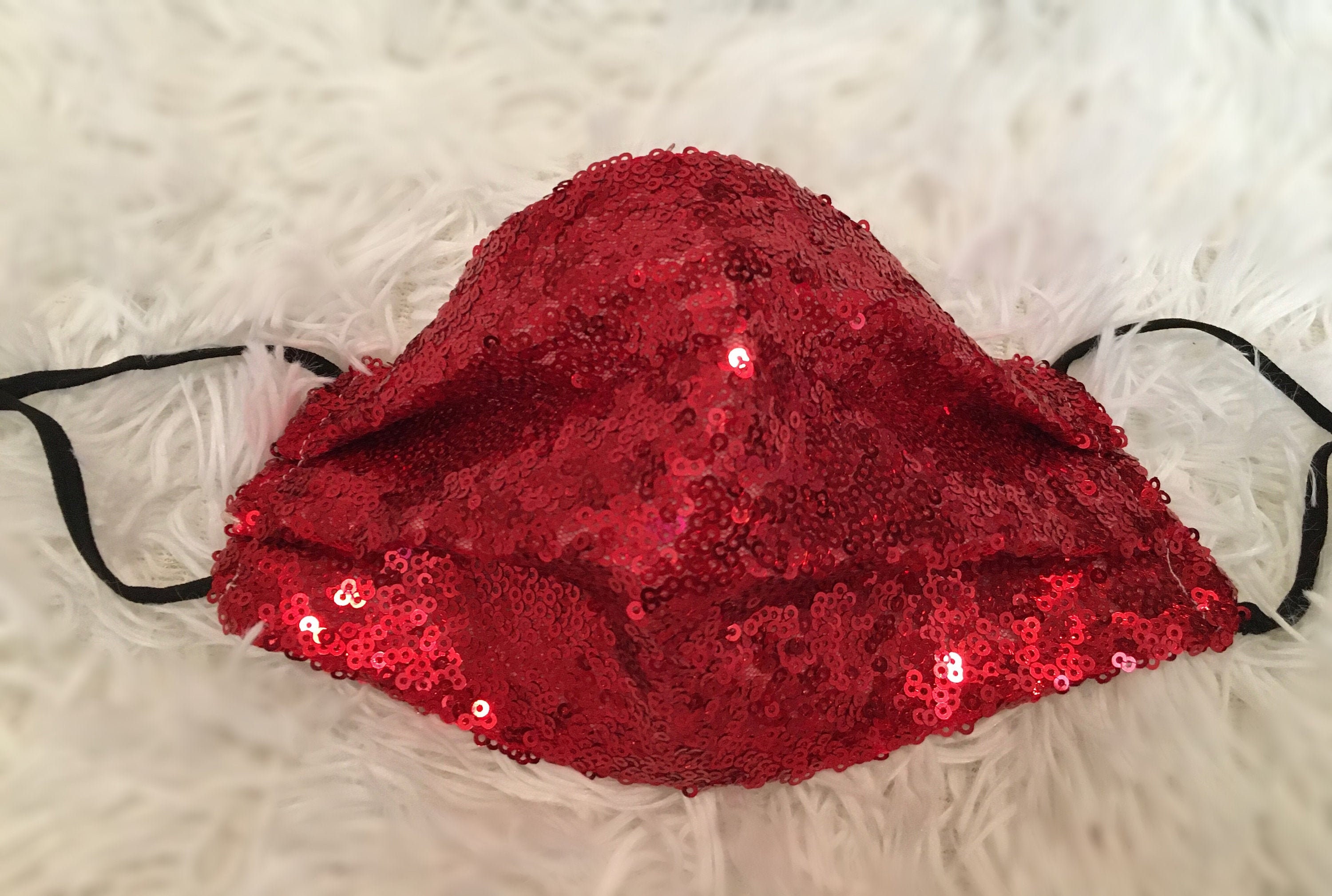 Valentines Red Sequin adult Face Mask Adjustable Loops | Etsy