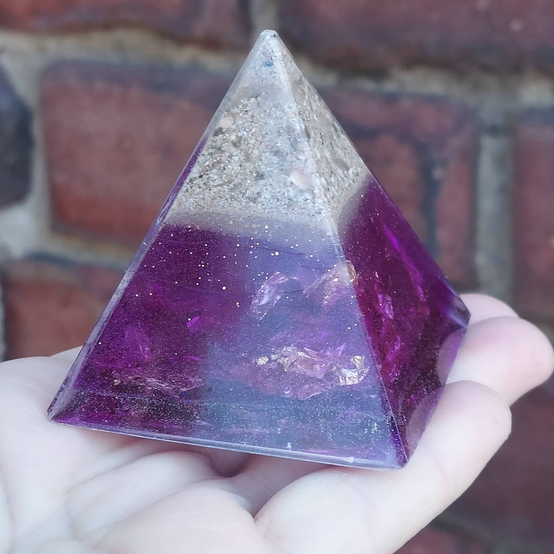 Custom Cremation Ashes Resin Pyramid Memorial in Team Colors Etsy