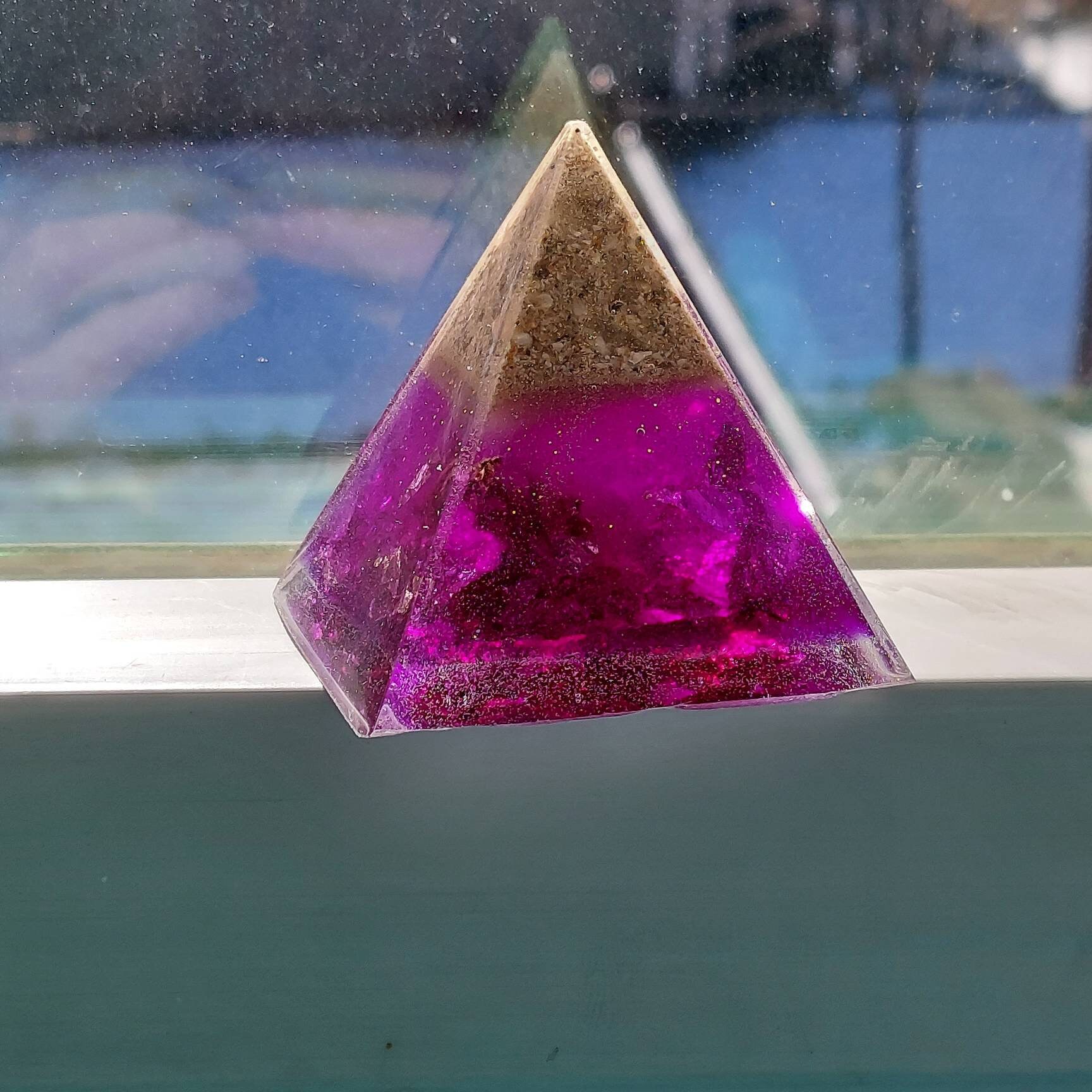 Custom Cremation Ashes Resin Pyramid Memorial in Team Colors Etsy