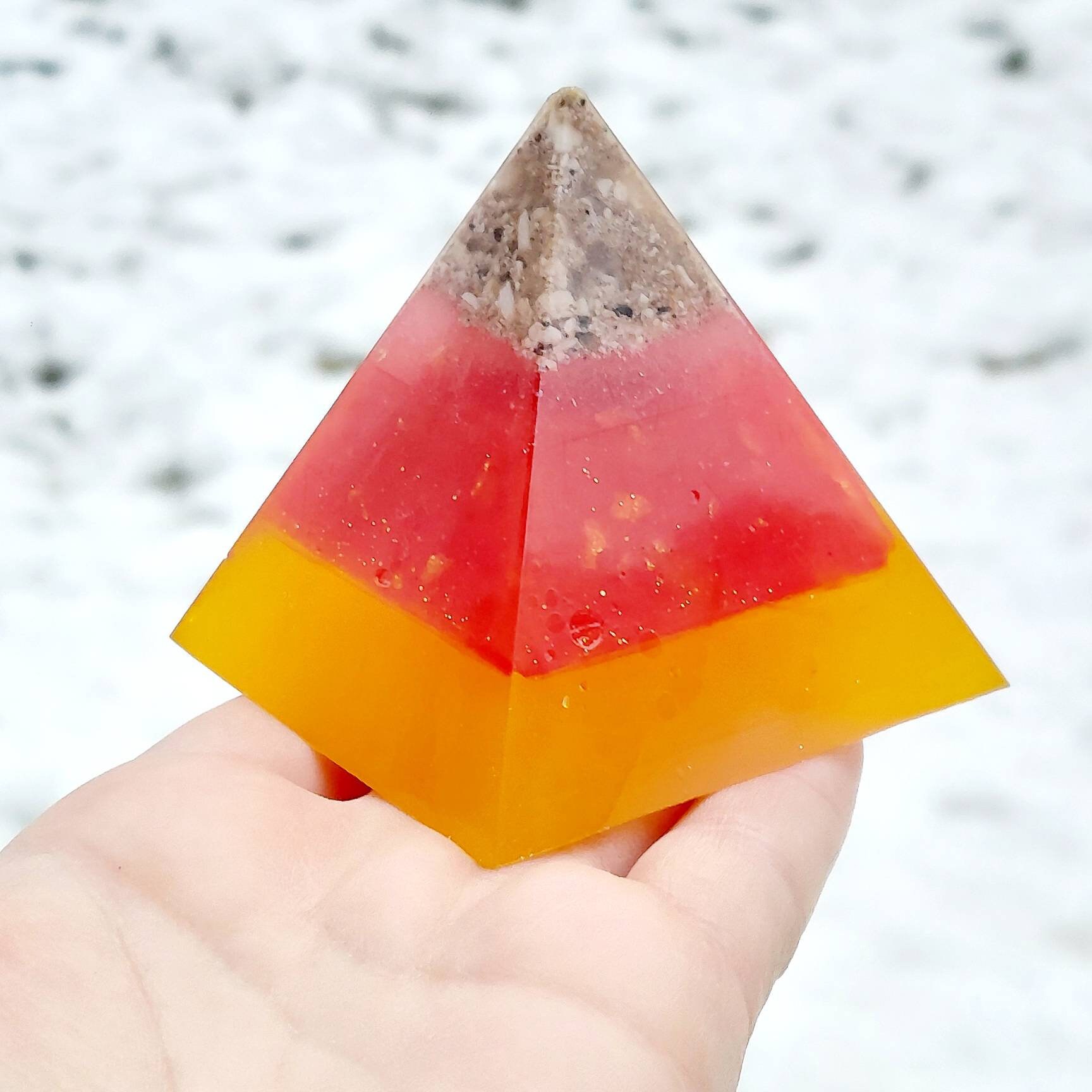 Custom Cremation Ashes Resin Pyramid Memorial in Team Colors Etsy