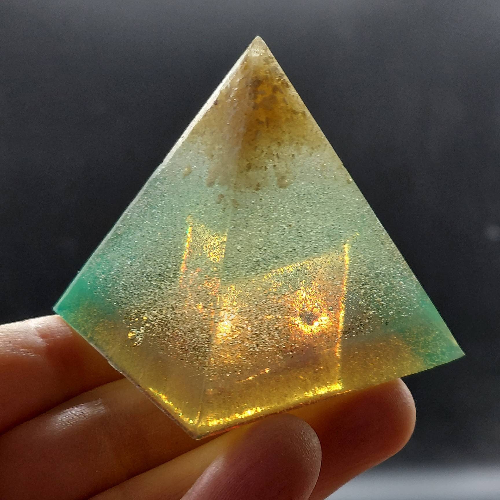 Custom Cremation Ashes Resin Pyramid Memorial in Team Colors Etsy