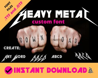 Metal Metallica Font, DIY Heavy Metal FONT, Cricut/Vector, Create 'Metal’ Custom Text, Rock Font, Rock and Roll Font, Instant Download