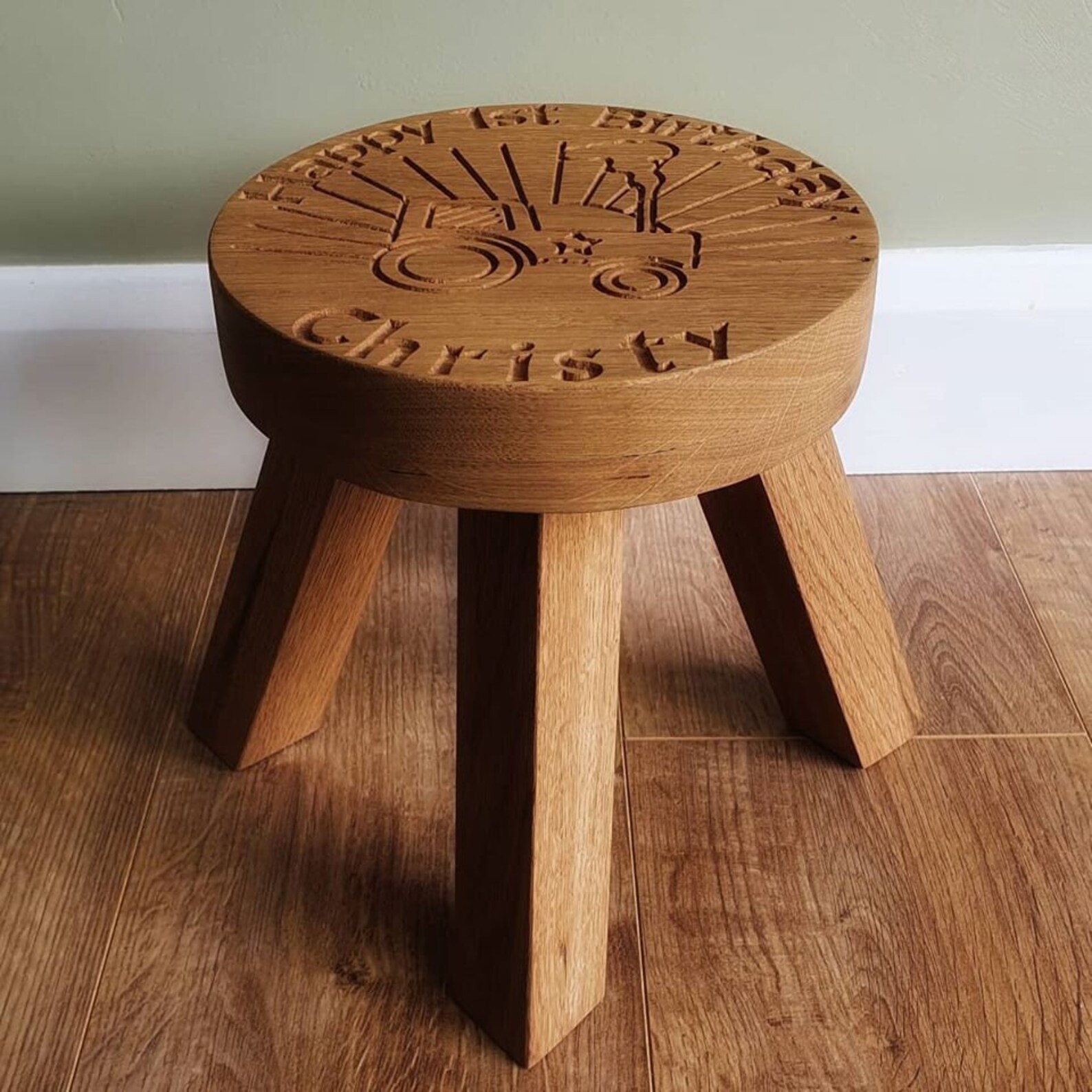 Personalised Child's Oak Stool / nursery stool / seat/ Etsy