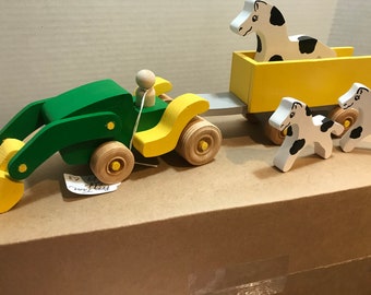 toy tractor and trailer set
