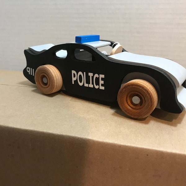 Toy Wood Police Car