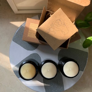 Rosmarin, Lavendel + Muskatellersalbei / Limettenschale, Fenchel + Blutorange / Vetiver, Grapefruit + Bergamotteöl // Duftöl-Kerzen-Bundle