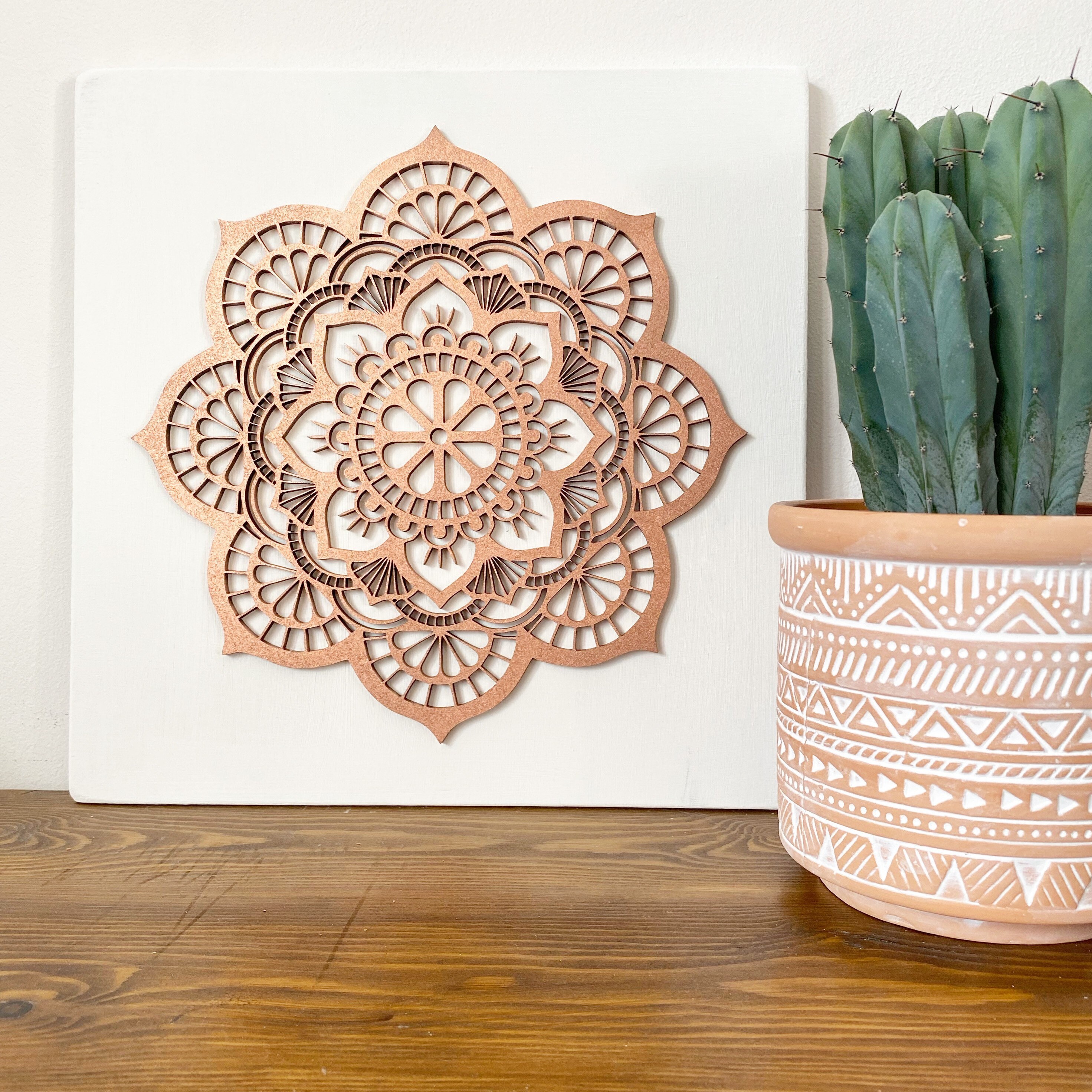 Mandala Wall Art Wooden Wall Art Boho Decor Copper Gifts Etsy