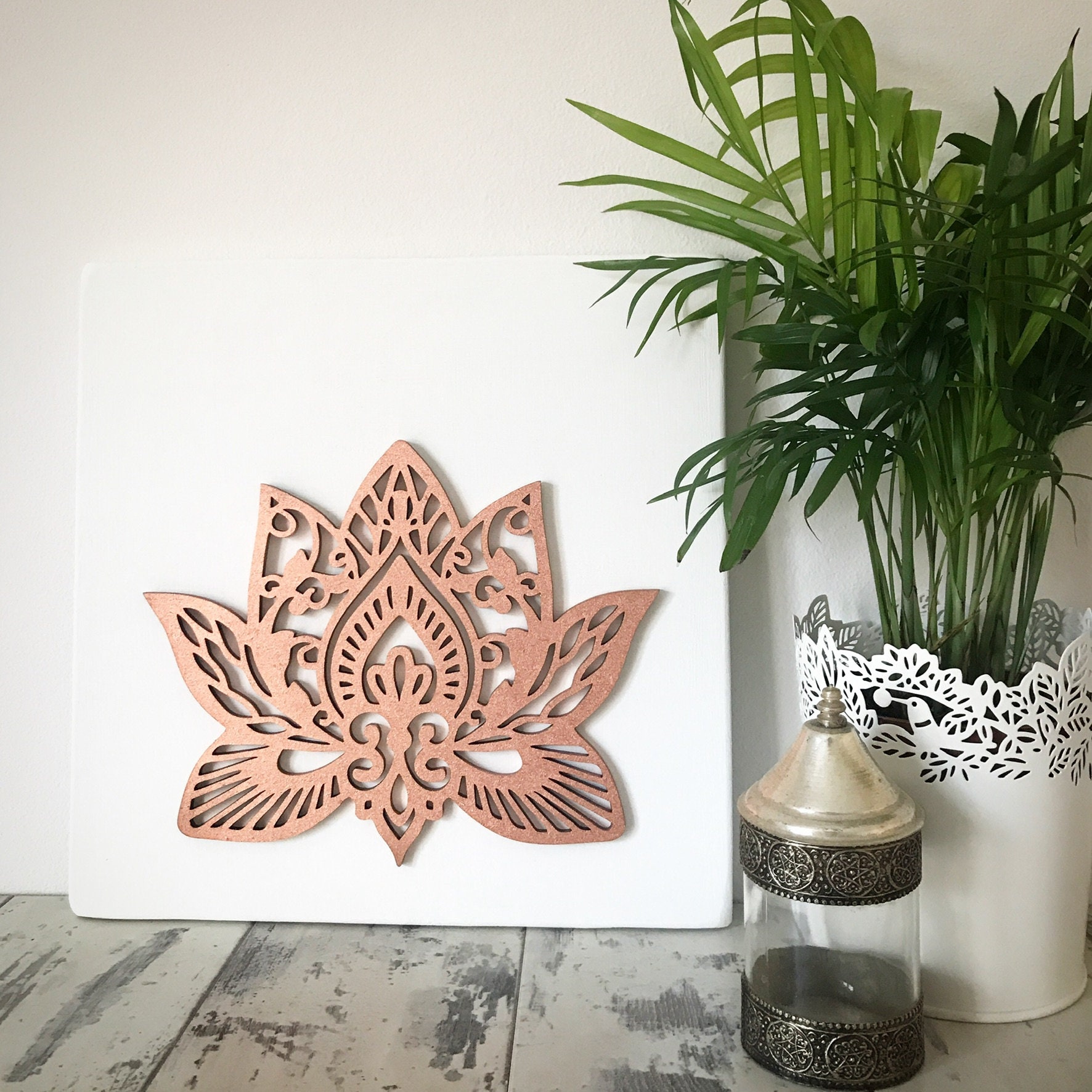 Lotus Flower Wall Art Flower Art Wooden Wall Art Yoga Etsy