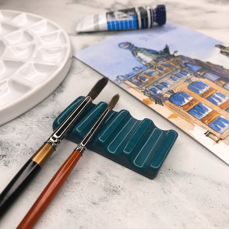 Ceramic brush rest 10 COLORS Etsy