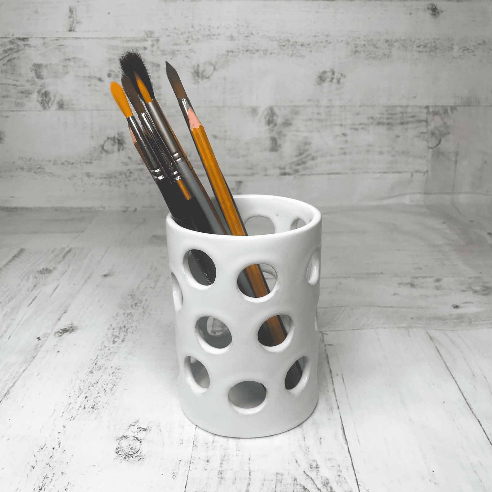 Brush holder gift for artist painting tools Etsy