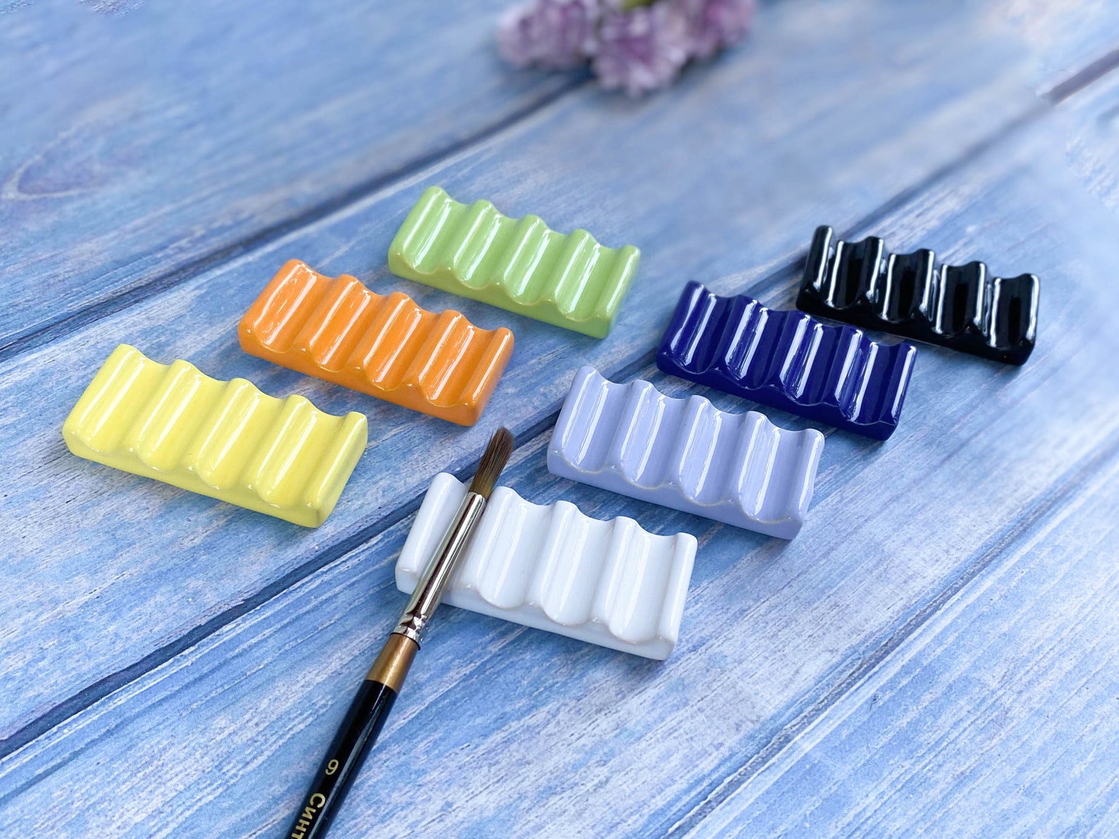 Ceramic brush rest 7 COLORS Etsy