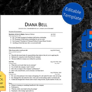 Modelo de currículo minimalista para Word + Google Docs | ATS otimizado | Modelo de currículo minimalista
