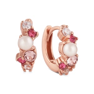 Rose Gold Pearl Huggies