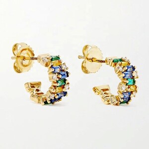 Golden Green Rainbow Hoops