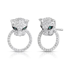 Unique Panther Circle Earrings