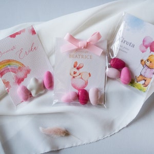 Bomboniere Nascita e Battesimo personalizzate, Bustine porta confetti per bambino neonata, Scatoline bomboniere