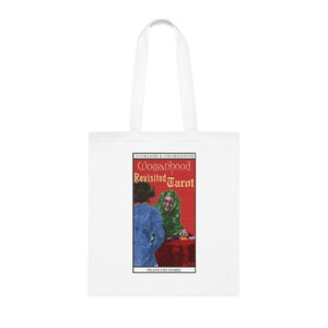 Borsa tote in cotone, copertina dei Tarocchi "Womanhood Revisited" e stesura dei 5 Arcani, shopper riutilizzabile, borsa ecologica, stile Boho