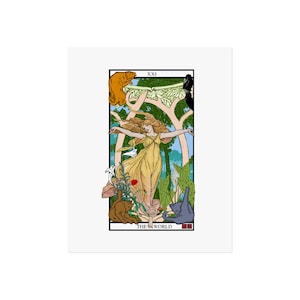 A4 Fine Art print, 'De Wereld' uit de 'Womanhood Revisited Tarot' van François Isabel.