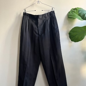 Vintage Black Striped Dress Pant 35 x 42