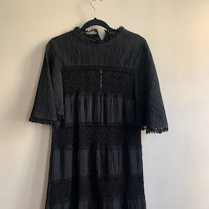Vintage 1970s Bohemian Crochet Dress