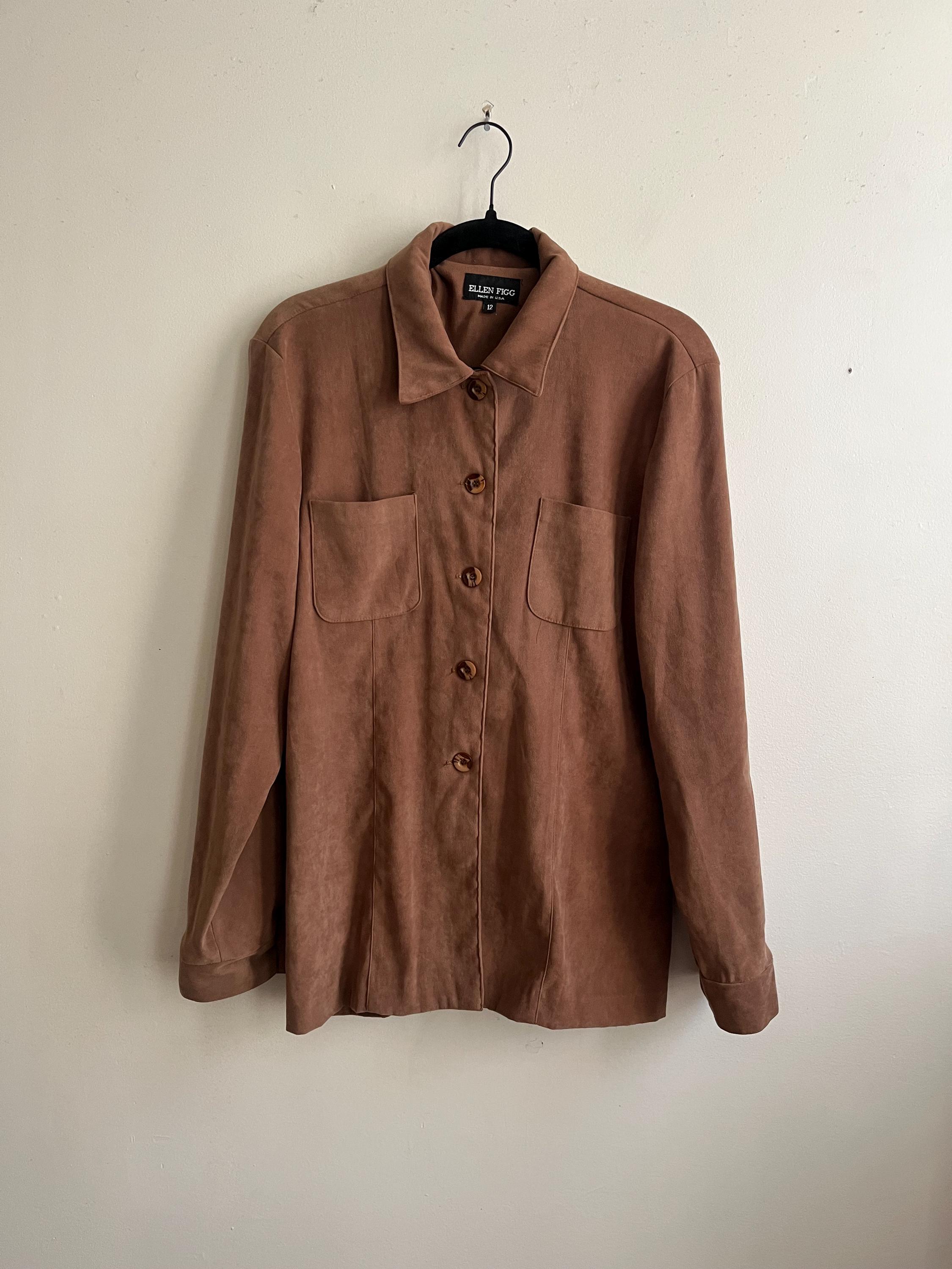 Camel Faux Suede Shirt - Etsy