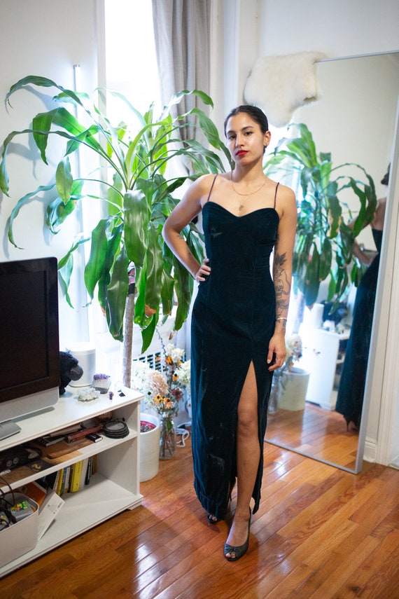 Vintage Green Velvet Dress (90s)