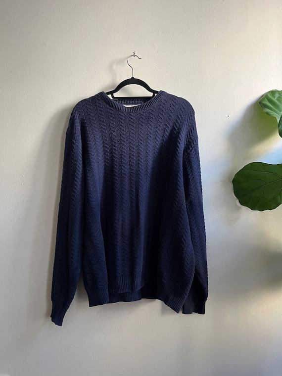 Vintage 1990s Navy Knit Sweater Shenandoah XL