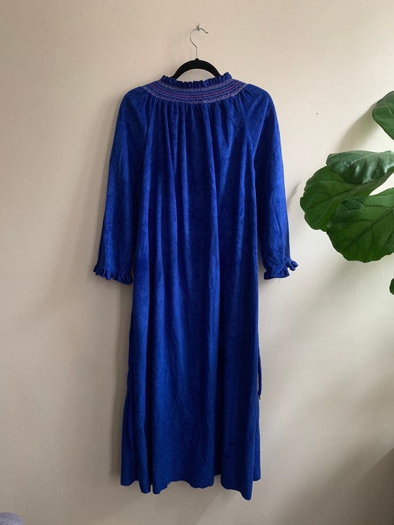 Vintage 1980s Royal Blue House Dress Lindsay Jord… - image 6