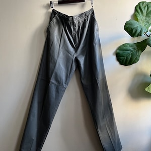 Vintage 1990s Gray Leather Pant The Leather Warehouse Medium