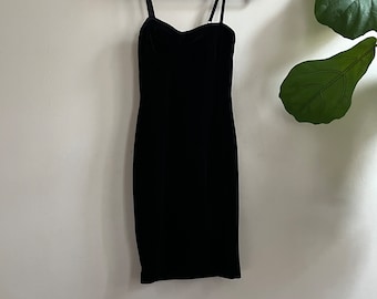 Vintage 1990s Velvet LBD Small