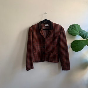 Vintage 1990s Houndstooth Blazer Medium