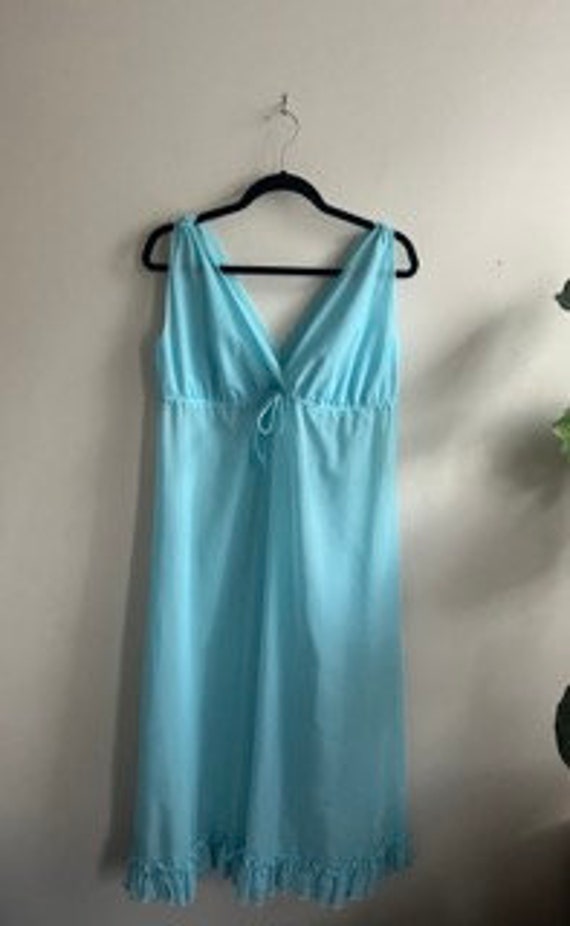 Vintage 1960s Blue Nightgown XL