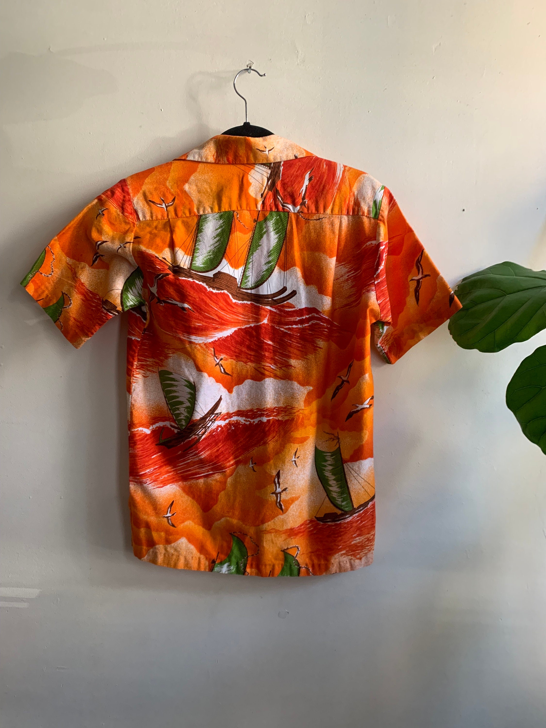 Konako Hawaiian Boat Shirt - Black Long Sleeve Striped Button-Up, Size Large - View #2