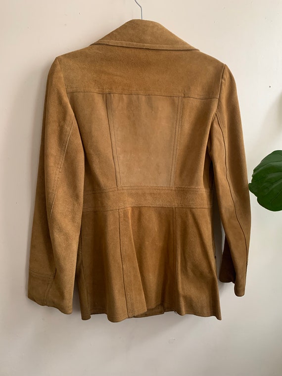 Vintage 1970s Tan Leather & Suede Jacket Small - image 5