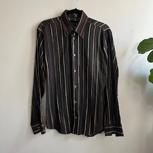 Vintage 1990s Ombre Stripped Button Up Small Tipo Made In Italy