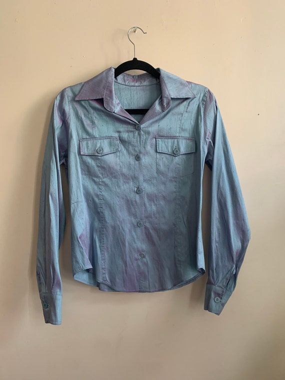 Vintage 1990s Metallic Button Up Medium - image 1