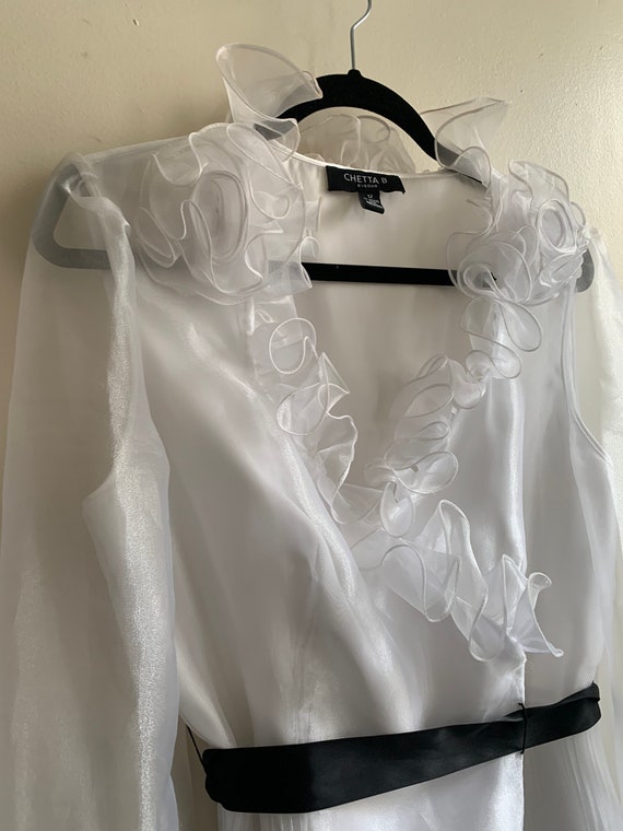 Vintage 1990s Ruffle Top Medium Chetta B - image 6