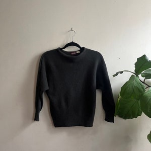 Vintage 1990s Charcoal Angora Sweater Madrigal Small