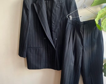 Vintage 1980s Pinstripe Suit XL