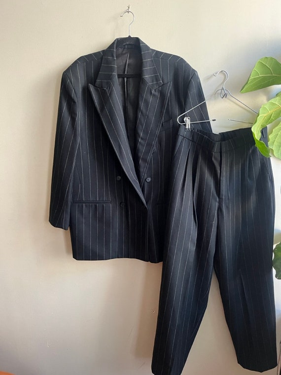 Vintage 1980s Pinstripe Suit XL